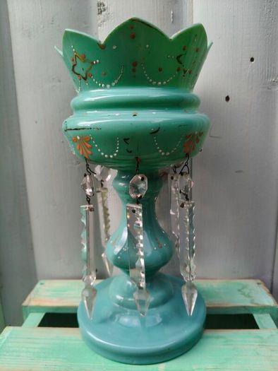 Victorian Glass Lustre Vase