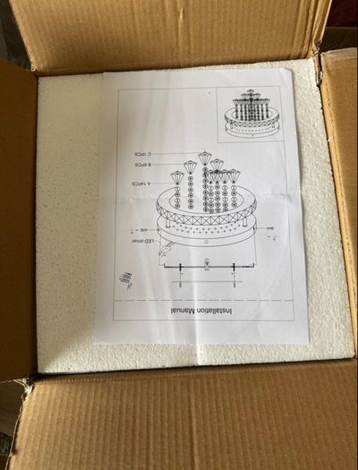 Brand New Deckrico Crystal Ceiling Light 30cm Modern Lamp Chrome LED Chandelier