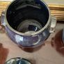 Vintage BHS Brecon Blue Storage Jars Lidded Stoneware Pots Pair Image 5