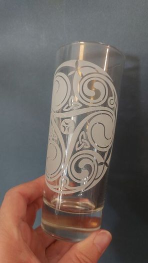 Fabulous Set of Six Vintage Irish Mist Celtic Design Etched/Frosted Highball Glasses, Made in Italy, Mint Condition