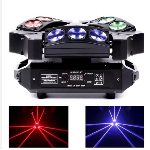 RGB Mini 9 LEDs Bird Moving Head Stage Light DMX-512 Party Disco Club