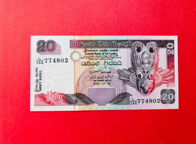 Sri Lanka   20  Rupees.  2006   Pick  109e  ( Uncirculated )