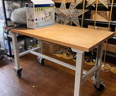 Workshop Fit-Out - Blue Racking & 3 Worktables