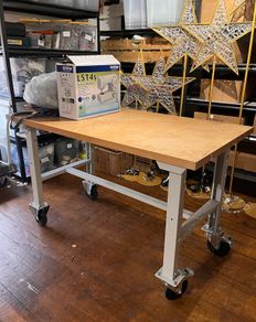 Workshop Fit-Out - Blue Racking & 3 Worktables