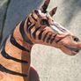 Mid Century Leather 11 Inch Zebra and Foal (Handpainted ) Image 4