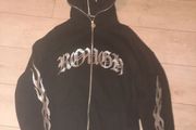 Full zip hoodie with rhinestone design