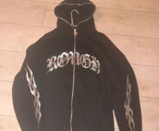 Full zip hoodie with rhinestone design
