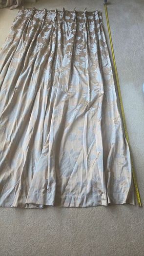 Bronze & Blue Custom Made Curtains and Tie Backs