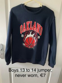 Boys jumper, 13 to 14 yrs, never worn