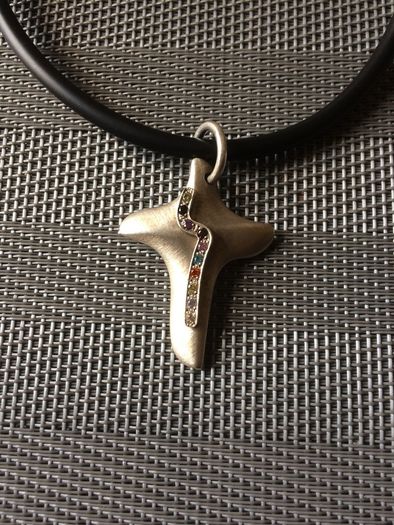 Jeweled Sterling Silver Cross