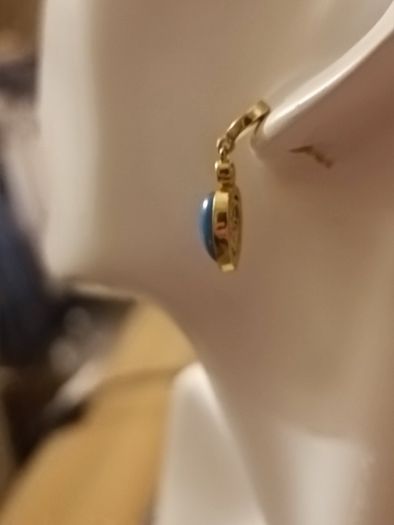 Gold Plated Sterling Silver Turquoise Drop Earrings