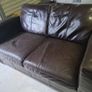 Dark brown leather 2 seater sofas x 2 Image 5