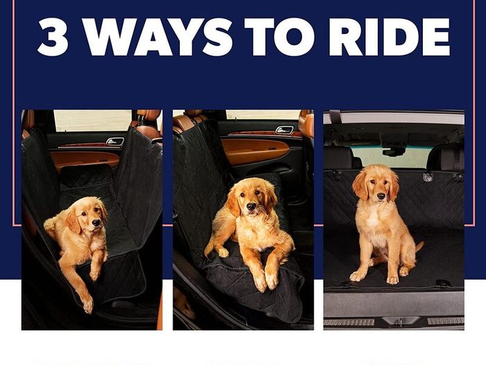 4-in-1 Pet Car Seat Cover with Mesh Window waterproof, Durable and Travel-Ready