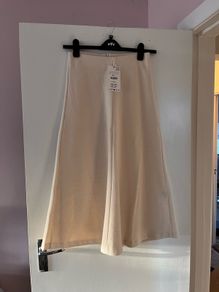 Cream midi skirt
