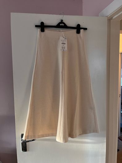 Cream midi skirt