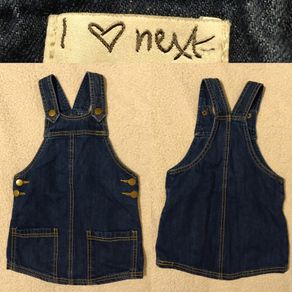 Next Blue Denim Dungaree Dress