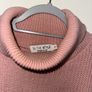 'In the Style' Women's Pink and Cream Block Polo Neck Knit Jumper - Size 8 Image 3