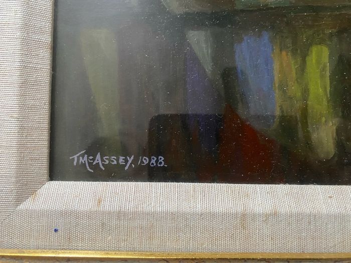 Oil on canvas painting signrd and dated 1988 by Tom MCASSEY is an artist born in the 20th century.