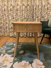 Oak side table with internal storage