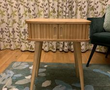 Oak side table with internal storage