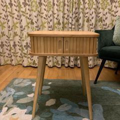 Oak side table with internal storage