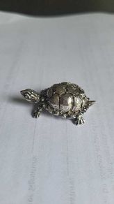 Miniature silver figurine of a turtle