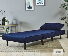 Laura James Una Single Sofa Bed - Blue Velvet