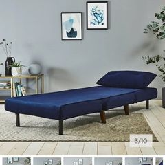Laura James Una Single Sofa Bed - Blue Velvet
