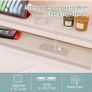 ingle Floating Upholstered Bed Frame with Storage Headboard, White Metal Bed Frame with LED Lights and Charging Station, Heavy Duty Metal Slat Support, Noise Free, No Box Spring Needed Image 5