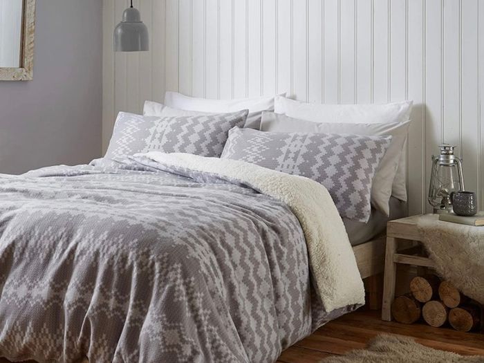 Alpine Fleece Single Duvet Set Grey Multiple Sizes/designs (free Postage)
