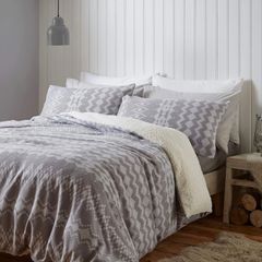 Alpine Fleece Single Duvet Set Grey Multiple Sizes/designs (free Postage)