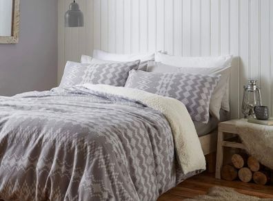 Alpine Fleece Single Duvet Set Grey Multiple Sizes/designs (free Postage)