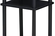 Just 3-Tier Turn-N-Tube End Table, Side Table, Nightstand, Americano/Black