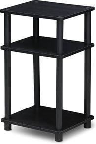 Just 3-Tier Turn-N-Tube End Table, Side Table, Nightstand, Americano/Black