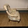 Victorian Style Button Back  Armchair  Solid Wood Legs with Castors Image 2
