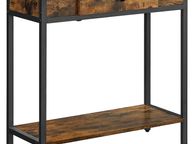 main image for ad _Console Table, 2 Tier Entrance Table, with Chipboard Drawer and Shelf, 70 x 30 x 70 cm, Steel Frame, Industrial Style, Rustic Brown and Black