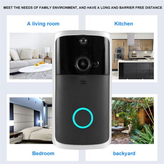 Smart Doorbell Video Camera Alarm Phone Security Wireless SD Card Record