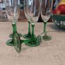 Fabulous Set of Six Mid Century Champagne Flutes with Green Stems - Perfect for Celebrating St. Patrick's Day or Any Other Special Occasion! Image 7