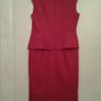 Red Peplum Dress with Black Pleather Inset. Image 4