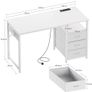 120cm Computer Desk with Drawers, Office Desk with 2 Sockets & USB Ports Image 2