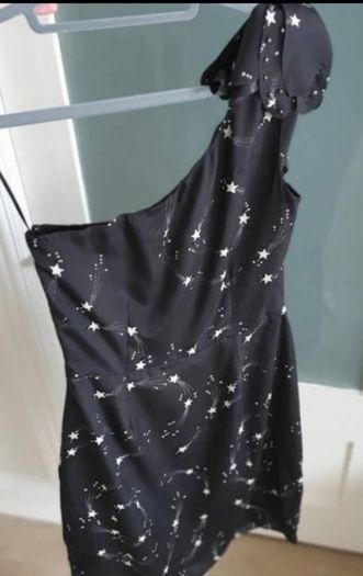 OASIS Rockstar silk n stud one-shoulder Sz 10 - Bnwt Rrp 81 euro