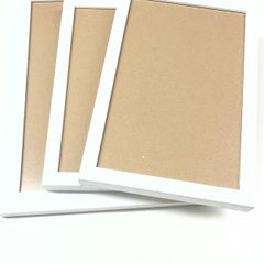 3 White Wooden Picture Frames