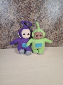 Vintage Teletubbies TINKY WINKY AND DIPSY soft toys plush olushies teddy BBC 1996
