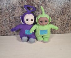 Vintage Teletubbies TINKY WINKY AND DIPSY soft toys plush olushies teddy BBC 1996