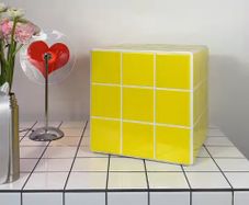 Handmade Designer Tile Cube Side Table / Stool,  Gloss Ceramic Statement Piece