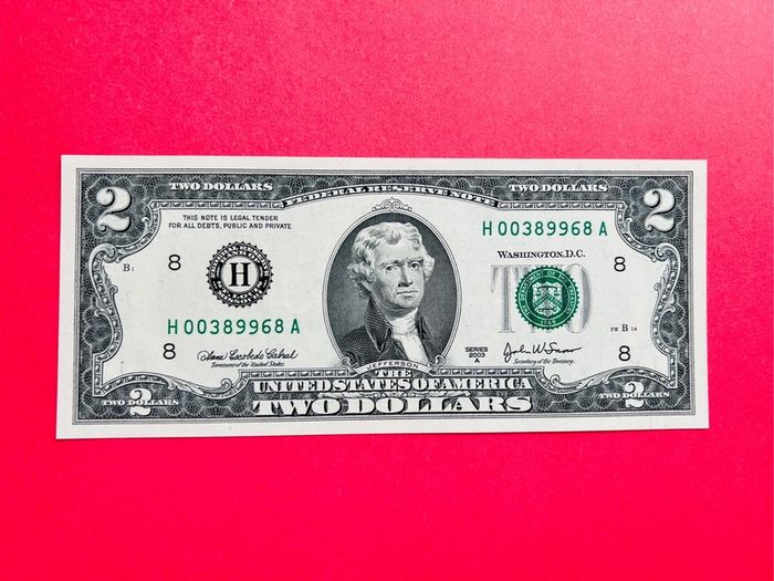 Usa  2  Dollars   2003. LETTER    (  H 8 )  ST LOUIS ( Uncirculated )