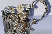 Solid Sterling Silver Spirit Cup Holder/Cert
