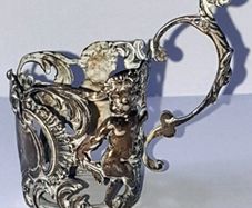 Solid Sterling Silver Spirit Cup Holder/Cert