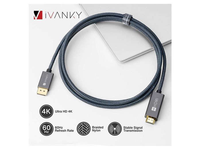 iVANKY 4.5M Active DisplayPort (Male) to HDMI (Male) UHD (4K@60Hz) Gold-Plated/Nylon-Braided Cable (Brand New/Warranty)