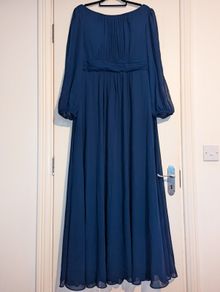 amazing long sleeve navy chiffon maxi dress from Ever Pretty